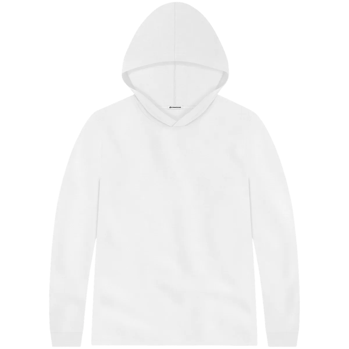 StringKing Men's Pima Jersey Hoodie - Sharp Fit, White, Front