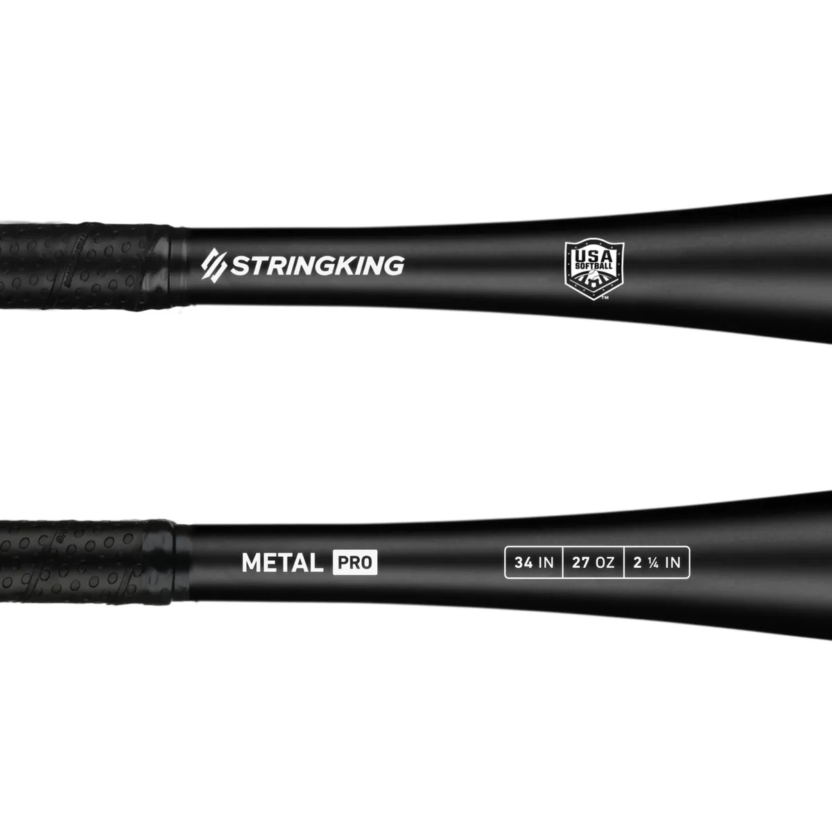 StringKing Metal Pro USA Slowpitch - 34" / 27 oz, Black, Bat Details, Horizontal