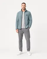 StringKing Men's Polartec Fleece Full Zip with Pockets - Relaxed Fit, Slate, Full Front - Human Model