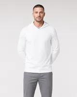 StringKing Men's Pima Jersey Hoodie - Sharp Fit, White, Full Front - Human Model - Top of head to Knees