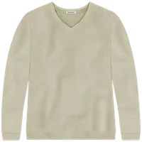 StringKing Women's Pima Cotton V-Neck Sweatshirt - Relaxed Fit, Khaki Green, Front