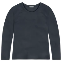 StringKing Women's FlexStyle Long Sleeve Crewneck T-Shirt - Relaxed Fit, India Ink, Front