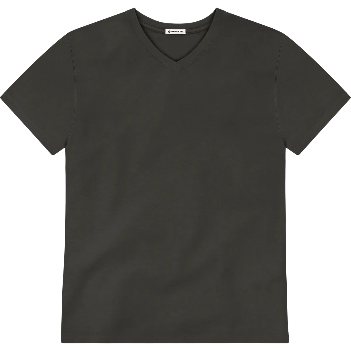 StringKing Men's Pima Jersey V-Neck Tee - Relaxed Fit, Peat, Front