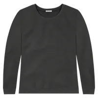 StringKing Women's Pima Cotton Crewneck Sweatshirt - Relaxed Fit, Black, Front