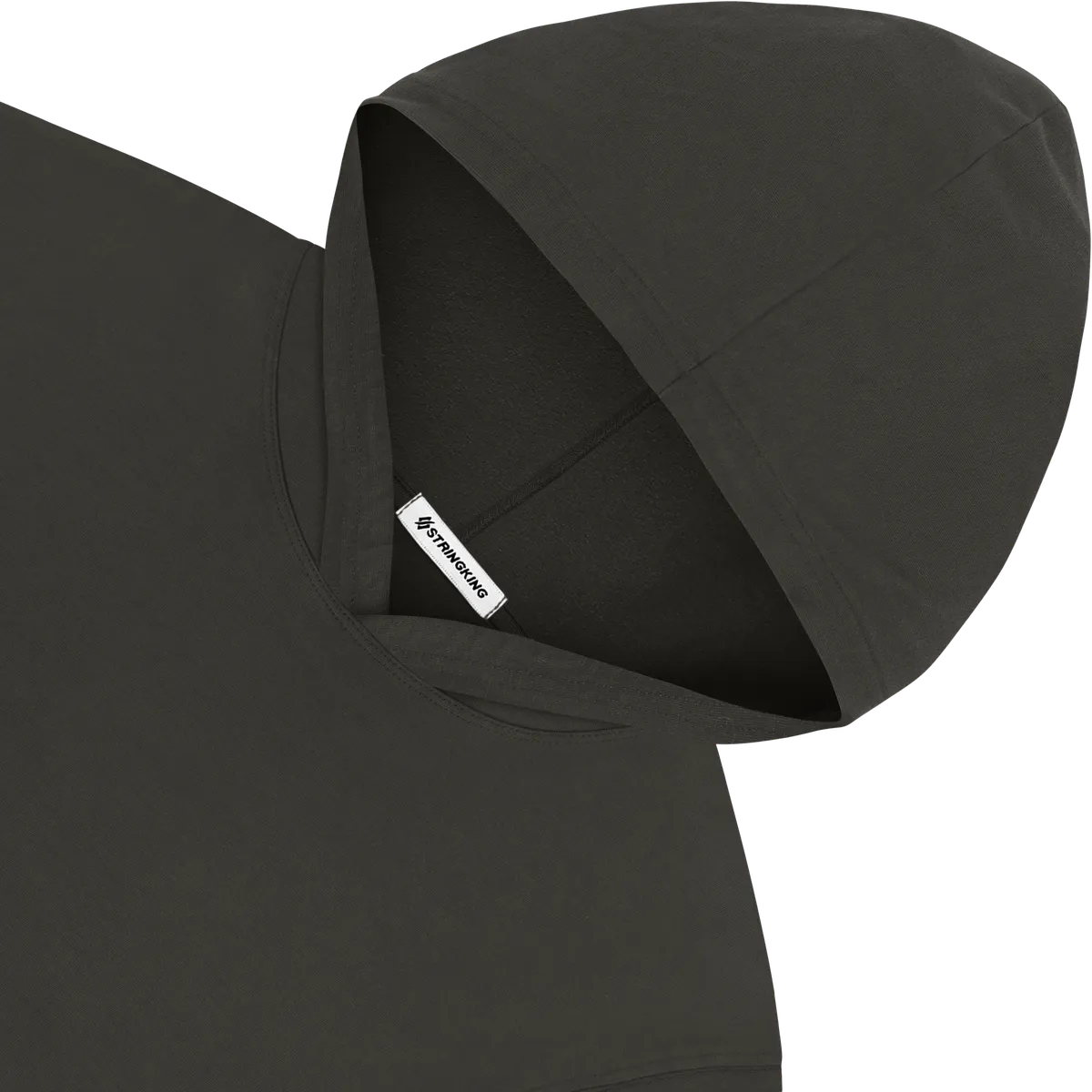 StringKing Men's Pima Jersey Hoodie - Relaxed Fit, Peat, Detail