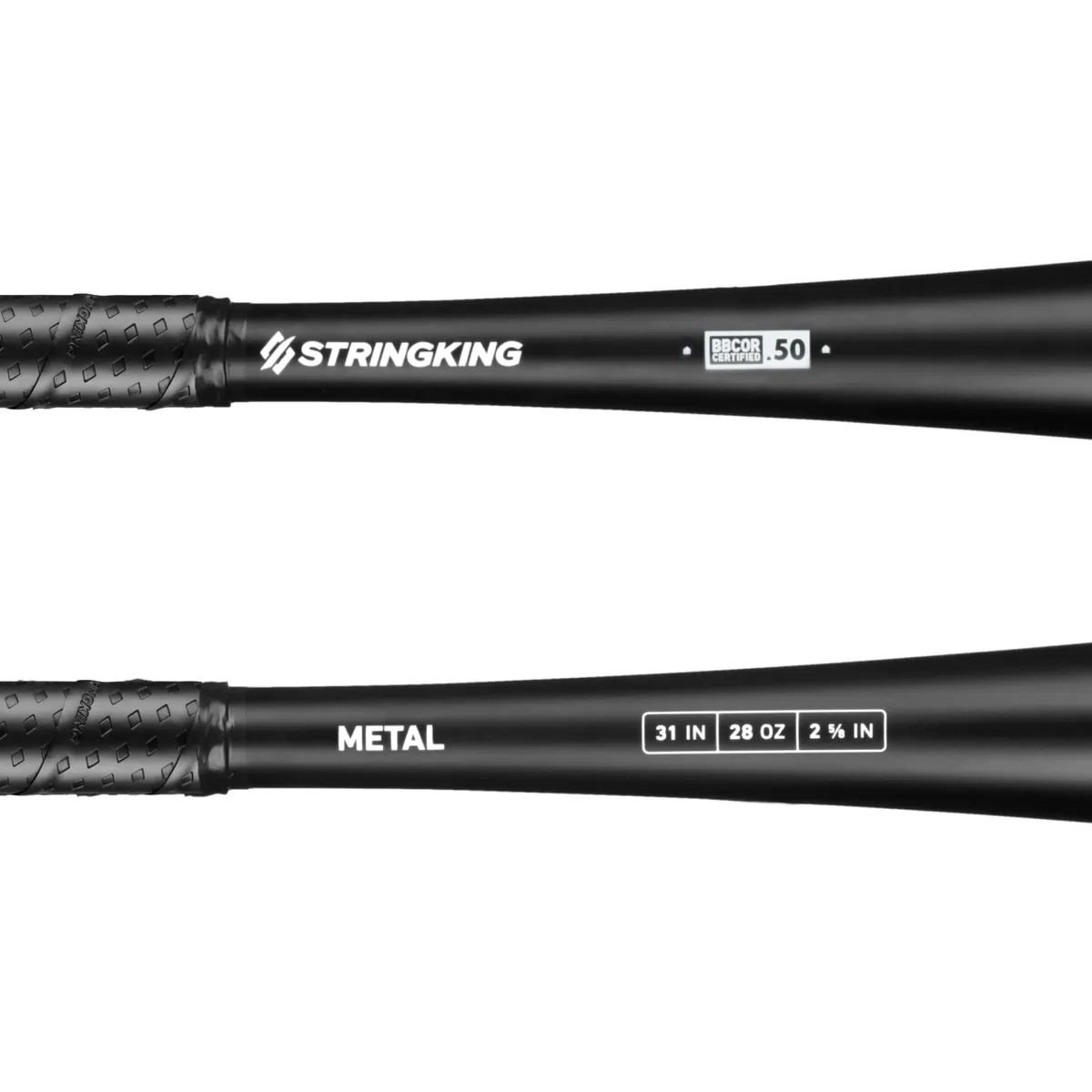 StringKing Metal BBCOR - Drop 3, 31" / 28 oz, Black, Bat Details, Horizontal