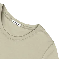 StringKing Women's Pima Cotton Short Sleeve Crewneck T-Shirt - Sharp Fit, Khaki Green, Detail