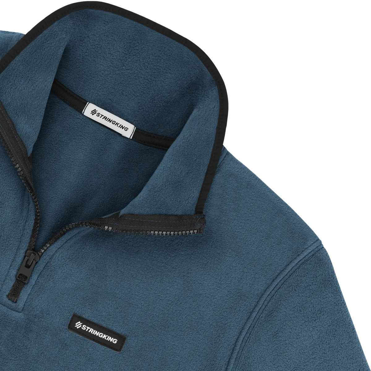 StringKing Men's Polartec Fleece Quarter Zip Pro - Sharp Fit, Indian Teal, Detail