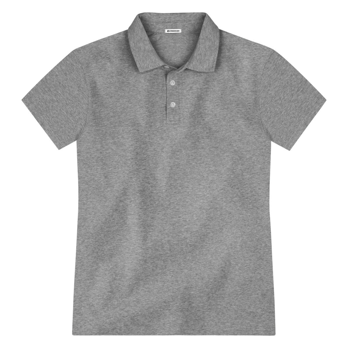 StringKing Men's Pima Cotton Short Sleeve Polo - Sharp Fit, Heather Gray, Front