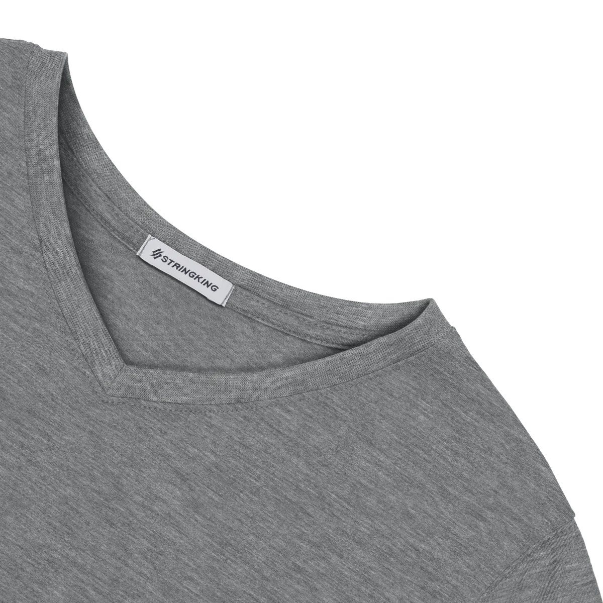 StringKing Women's FlexStyle Long Sleeve V-Neck T-Shirt - Sharp Fit, Heather Gray, Detail