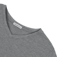 StringKing Women's FlexStyle Long Sleeve V-Neck T-Shirt - Sharp Fit, Heather Gray, Detail