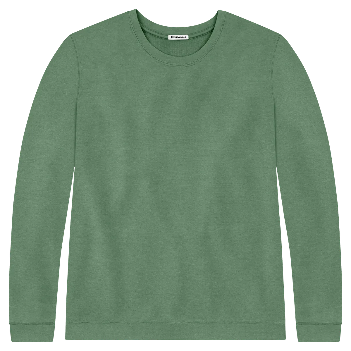 StringKing Men's Pima Cotton Crewneck Sweatshirt - Sharp Fit, Green, Front