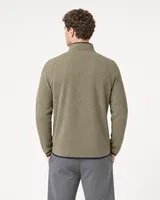 StringKing Men's Polartec Fleece Quarter Zip with Pockets - Sharp Fit, Mermaid, Full Back - Human Model - Top of head to Mid-thigh