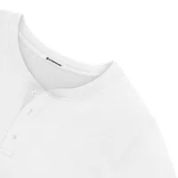 StringKing Men's Pima Terry Henley - Relaxed Fit, White, Detail