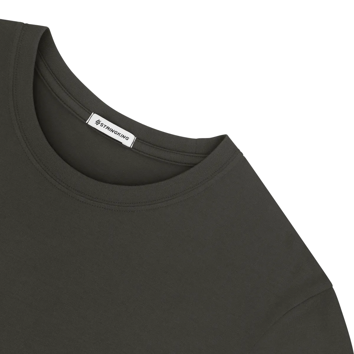 StringKing Men's Pima Jersey Long Sleeve Tee - Sharp Fit, Peat, Detail