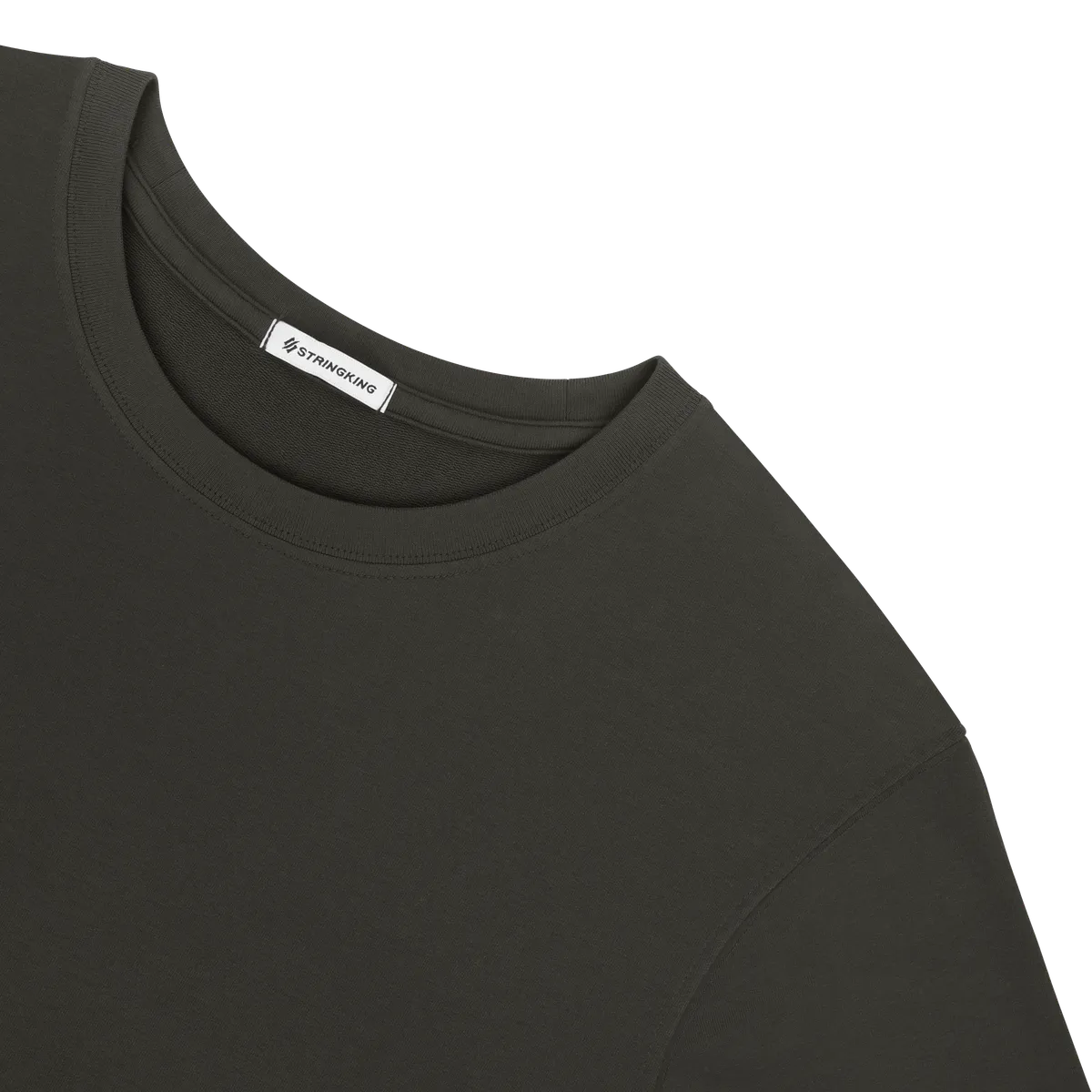 StringKing Men's Pima Terry Tee - Relaxed Fit, Peat, Detail