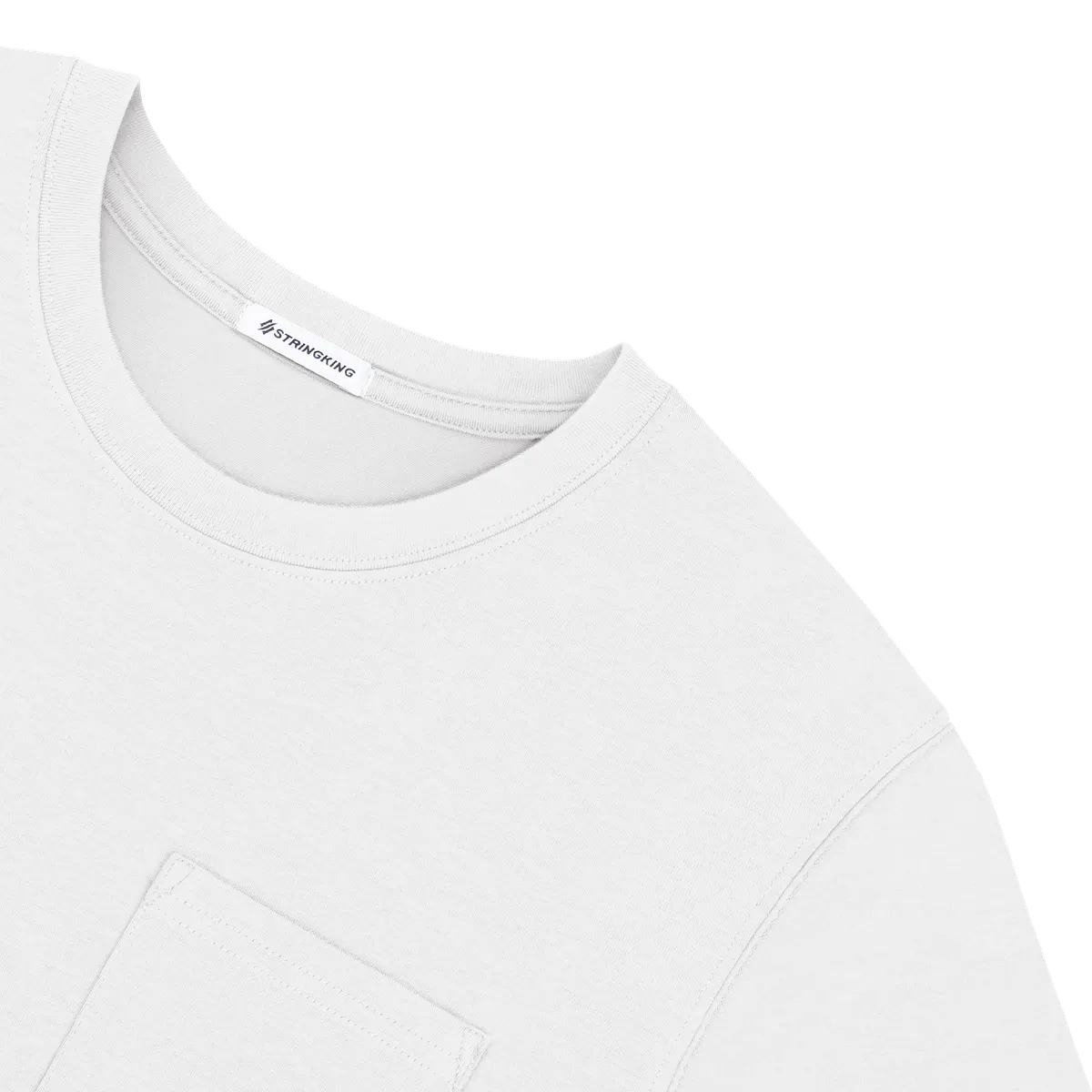 StringKing Men's Pima Cotton Short Sleeve Pocket Crewneck T-Shirt, Detail