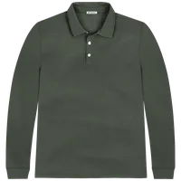 StringKing Men's FlexStyle Long Sleeve Polo - Relaxed Fit, Thyme, Front