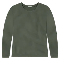 StringKing Women's Pima Cotton Crewneck Sweatshirt - Relaxed Fit, Moss, Front