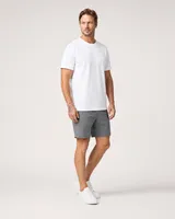 StringKing Men's Pima Terry Tee - Relaxed Fit, White, Full Front Angle - Human Model