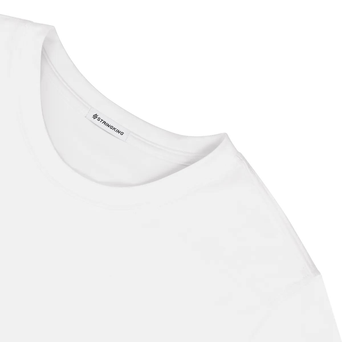 StringKing Men's FlexTech Short Sleeve Crewneck T-Shirt - Sharp Fit, White, Detail