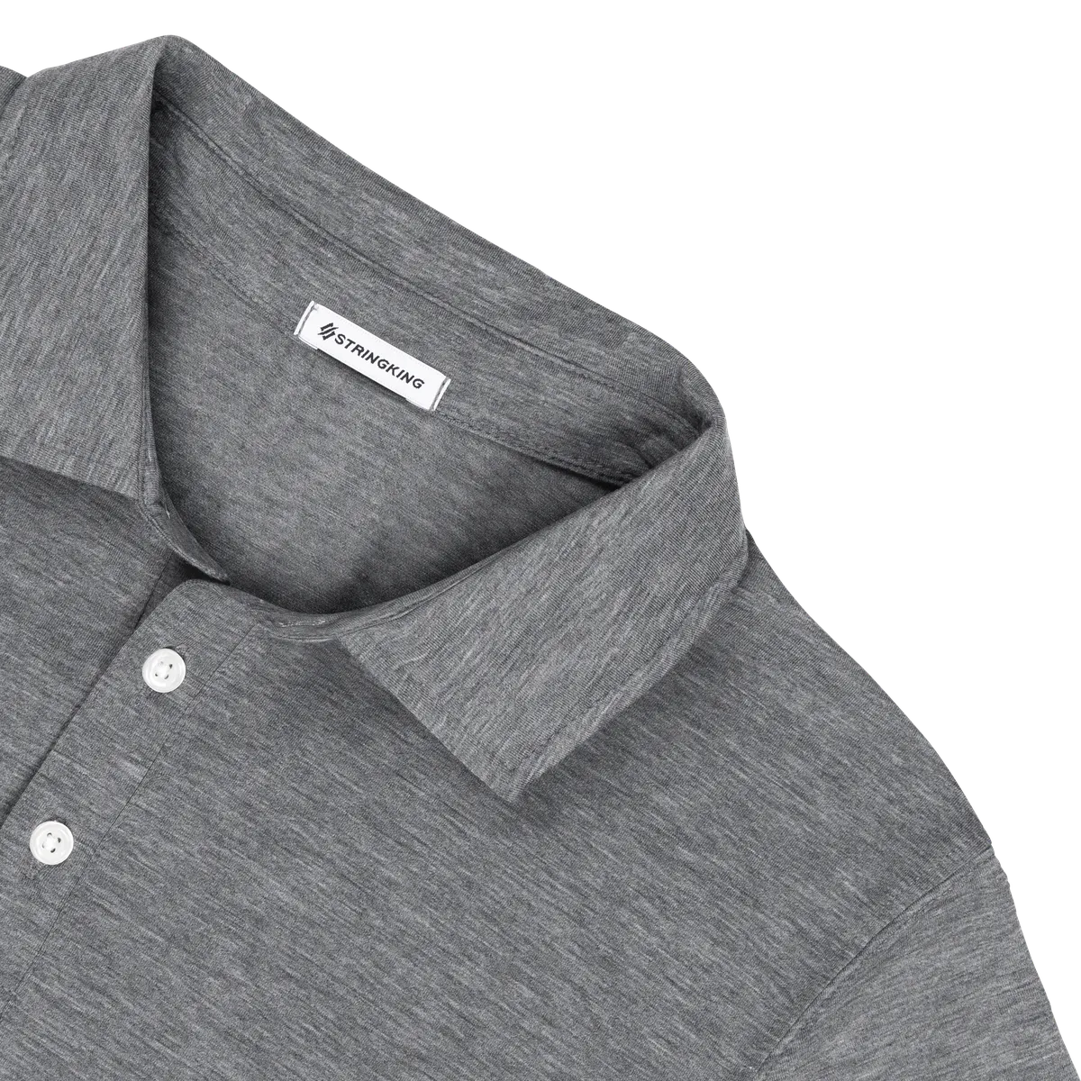 StringKing Men's FlexStyle Short Sleeve Polo - Sharp Fit, Heather Gray, Detail