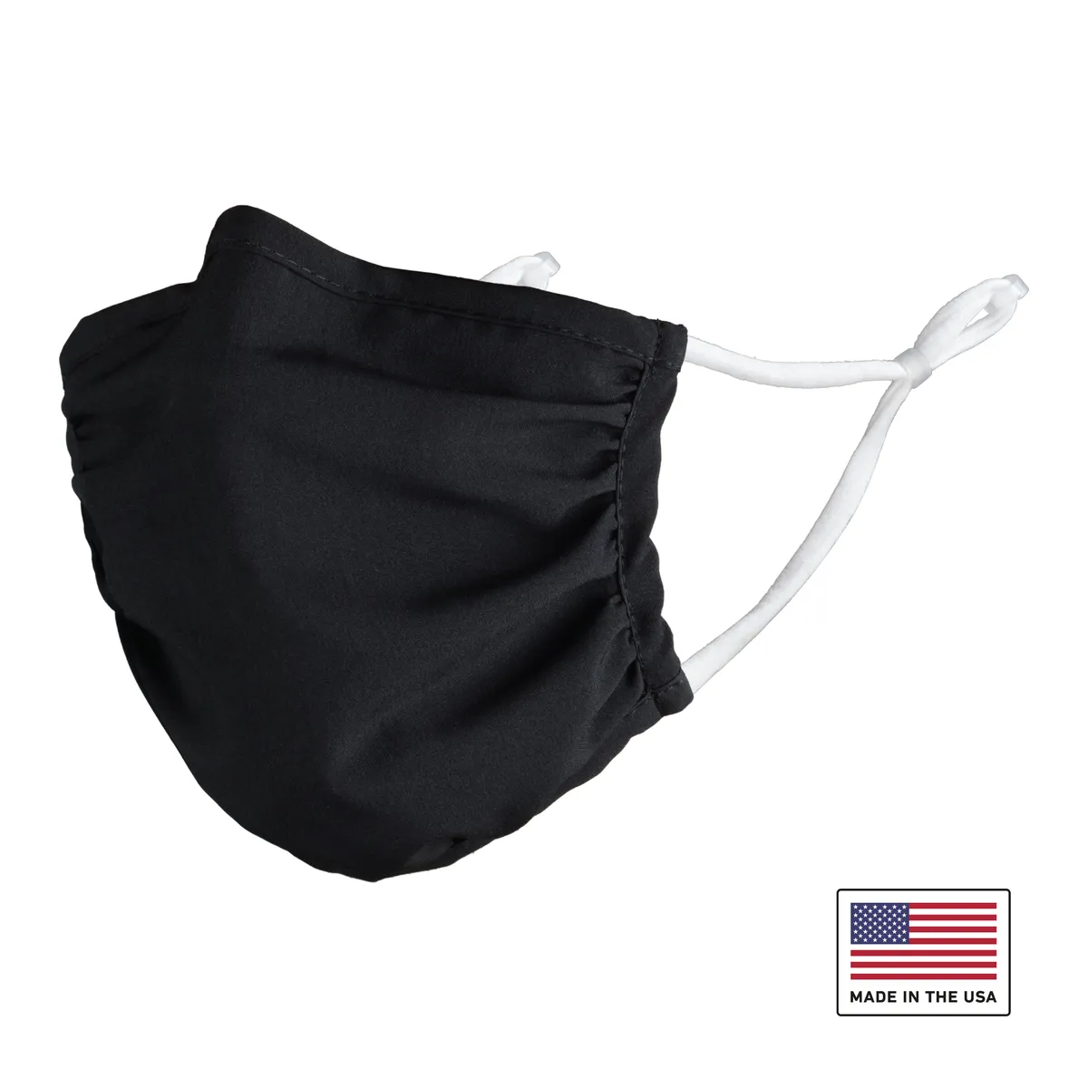 Reusable Face Covering Adult Size Black Angle View