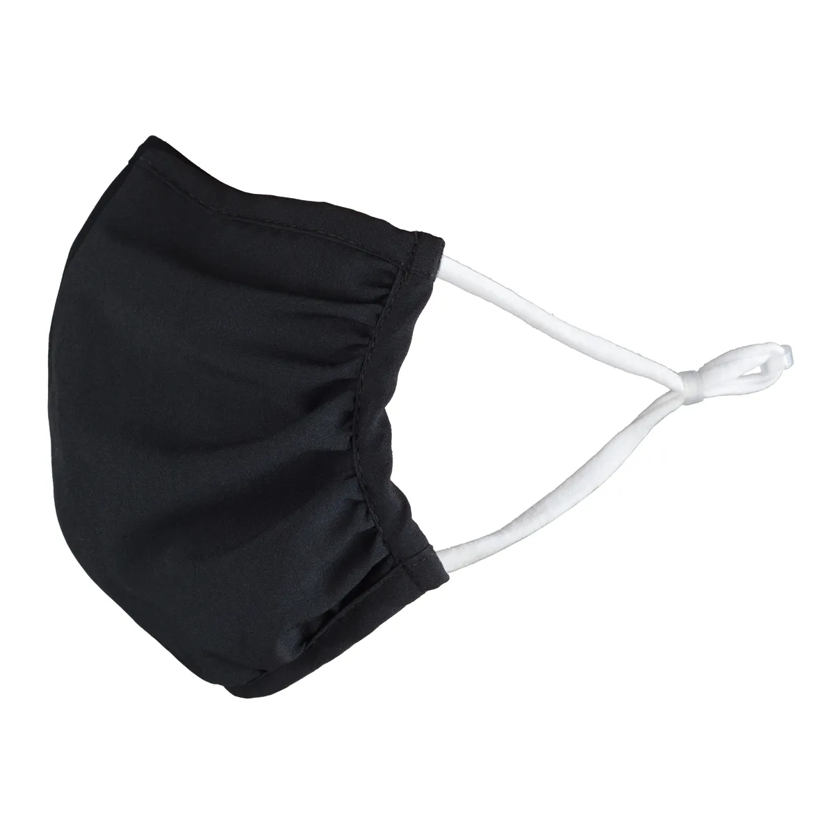 Reusable Face Covering Adult Size Black Profile View