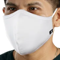 Washable Cloth Face Mask Adjustable White Medium Male Wearing