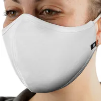 Washable Cloth Face Mask Adjustable White Large Female Wearing
