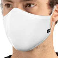 Washable Cloth Face Mask Adjustable White Large Male Wearing