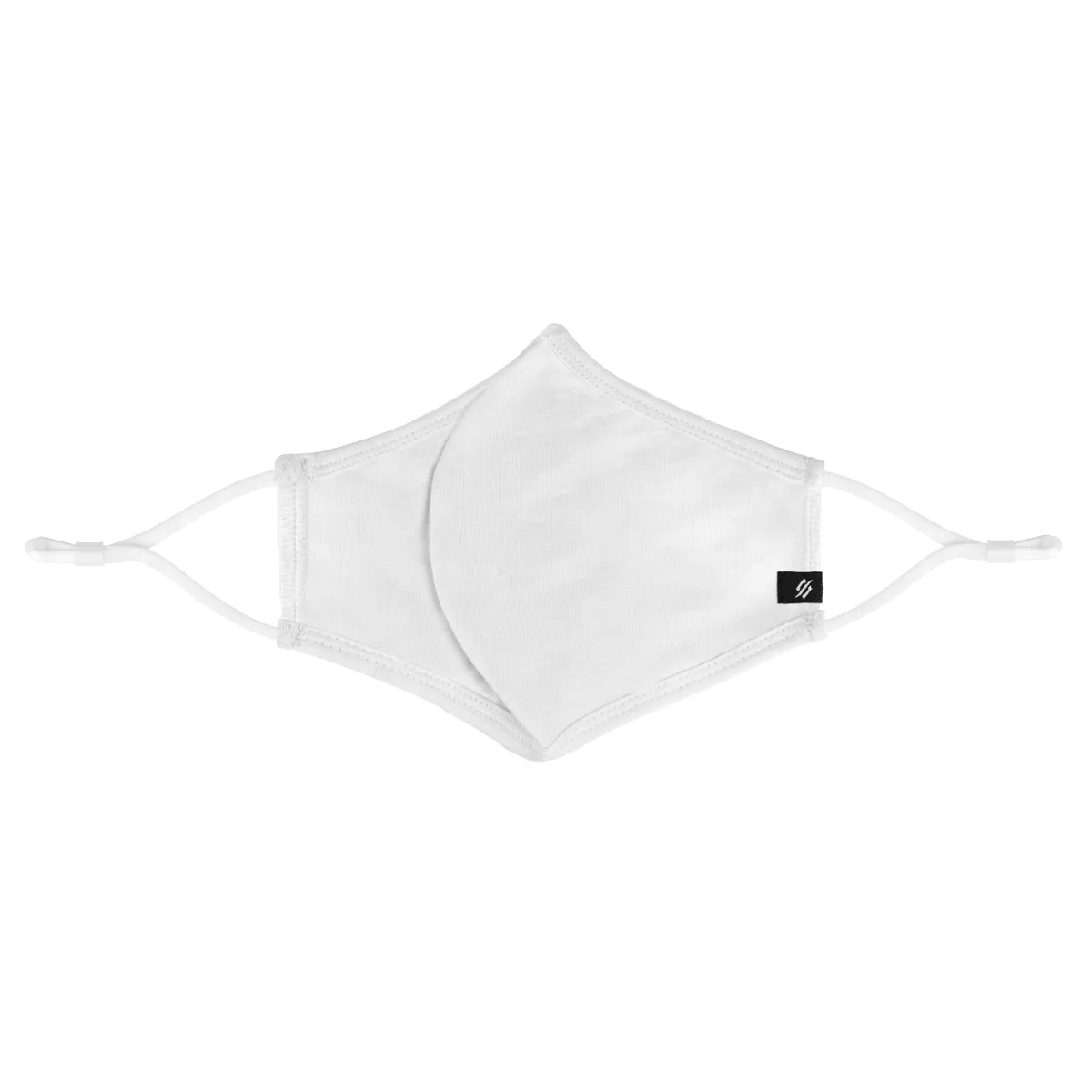 Washable Cloth Face Mask Adjustable White Flat