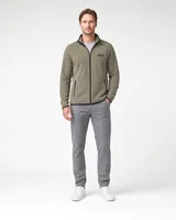 StringKing Men's Polartec Fleece Full Zip with Pockets - Sharp Fit, Mermaid, Full Front - Human Model