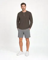 StringKing Men's Pima Jersey Henley - Relaxed Fit, Wren, Full Front - Human Model