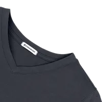 StringKing Women's FlexStyle V-Neck T-Shirt - Relaxed Fit, India Ink, Detail