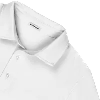 StringKing Men's Pima Cotton Polo Sweatshirt - Sharp Fit, White, Detail