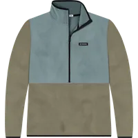 StringKing Men's Polartec Half Zip - Relaxed Fit, Slate Top, Mermaid Bottom, Mermaid Sleeves, Black Trim, Front