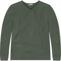 StringKing Men's Pima Terry V-Neck Sweater - Sharp Fit, Moss, Front