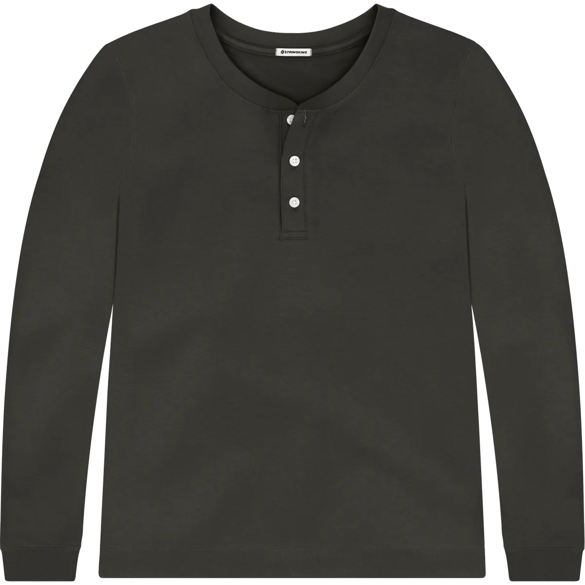 StringKing Men's Pima Terry Henley - Sharp Fit, Peat, Front