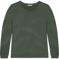 StringKing Women's Pima Terry Crew Sweater - Relaxed Fit, Moss, Front