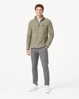StringKing Men's Polartec Fleece Quarter Zip with Pockets - Sharp Fit, Mermaid, Full Front - Human Model