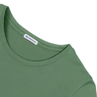 StringKing Women's Pima Cotton Long Sleeve Crewneck T-Shirt - Sharp Fit, Green, Detail