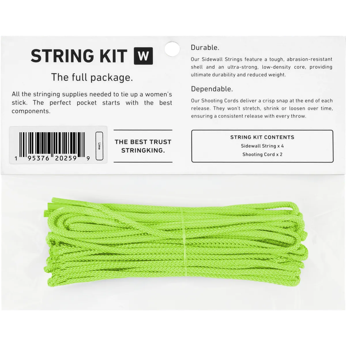 StringKing Women's String Kit - String Kit, Lime, Packaged, Back
