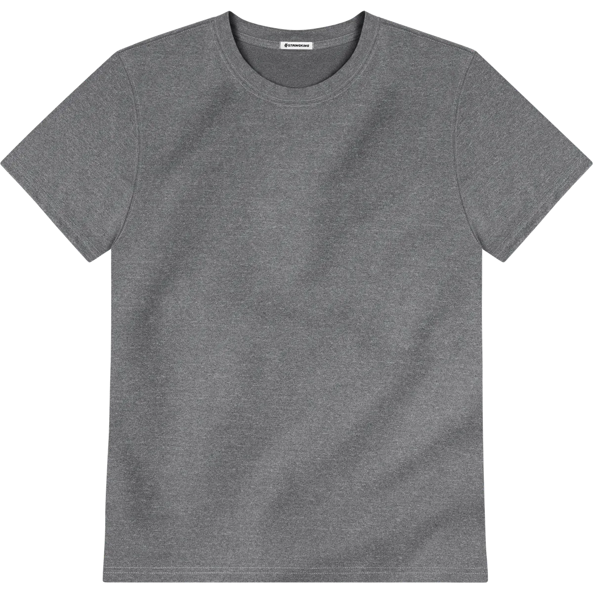 StringKing Men's FlexTech Short Sleeve Crewneck T-Shirt - Relaxed Fit, Heather Gray, Front
