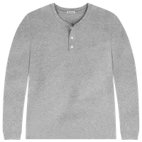 StringKing Men's Pima Cotton Long Sleeve Henley - Sharp Fit, Heather Gray, Front