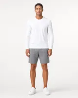 StringKing Men's StayWarm Long Sleeve Tee - Sharp Fit, White, Full Front - Human Model - Top of head to Knees
