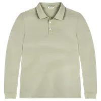 StringKing Men's Pima Cotton Long Sleeve Polo - Sharp Fit, Khaki Green, Front