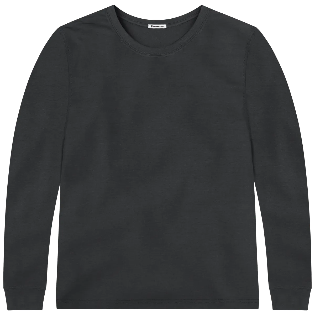 StringKing Men's FlexStyle Long Sleeve Crewneck T-Shirt - Relaxed Fit, Moonless Night, Front