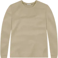 StringKing Men's Heavy Pima Cotton Long Sleeve T-Shirt - Sharp Fit, Warm Khaki, Front