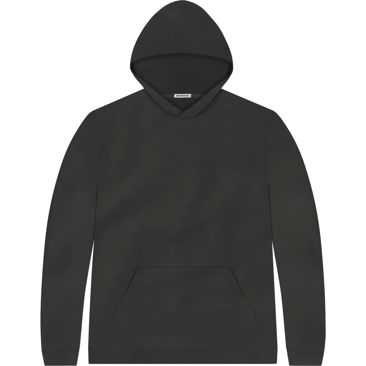 StringKing Men's Pima Terry Hoodie - Sharp Fit, Black, Front